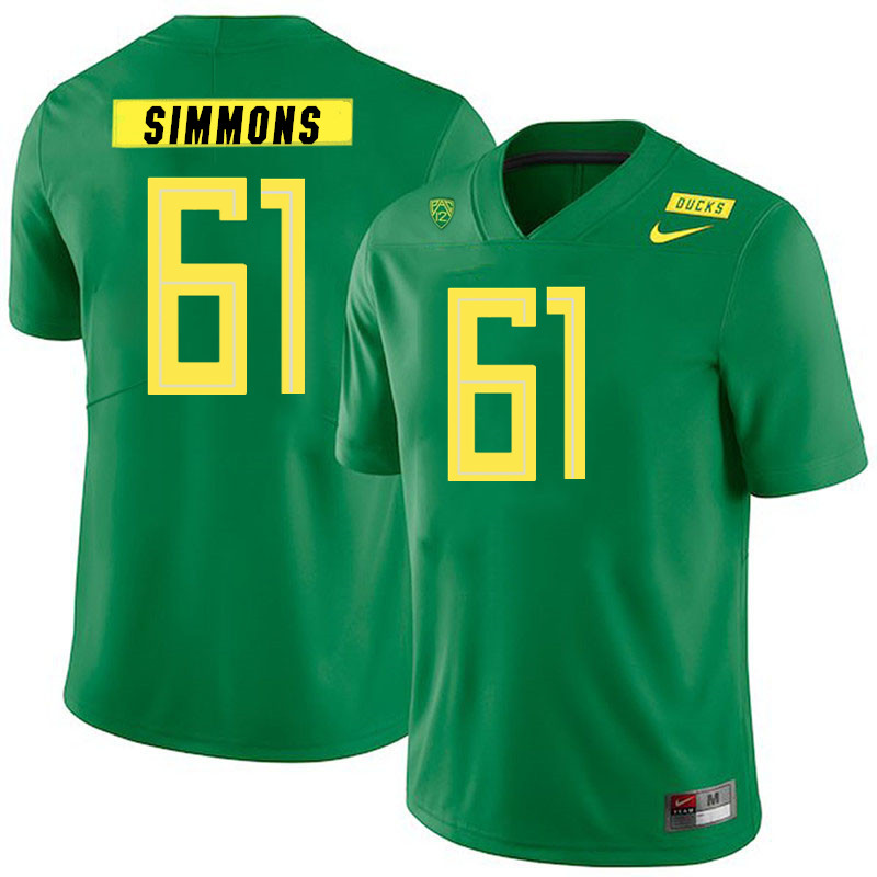 Men #61 Josh Simmons Oregon Ducks College Football Jerseys Stitched Sale-Green - Click Image to Close
